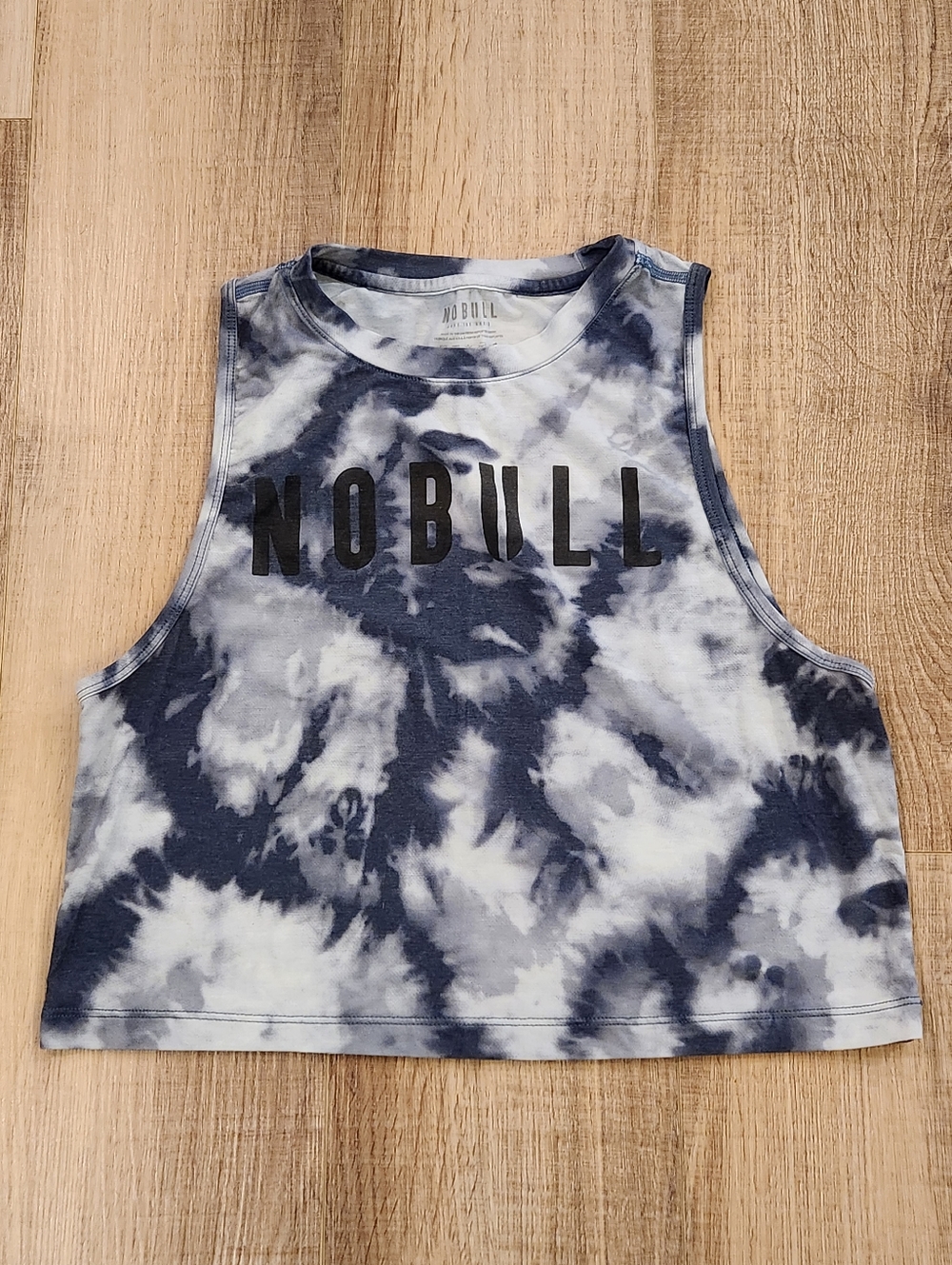 NOBULL Tie Dye Crop Tank Top Womens Small Gray Black Athletic Sleeveless Gym
